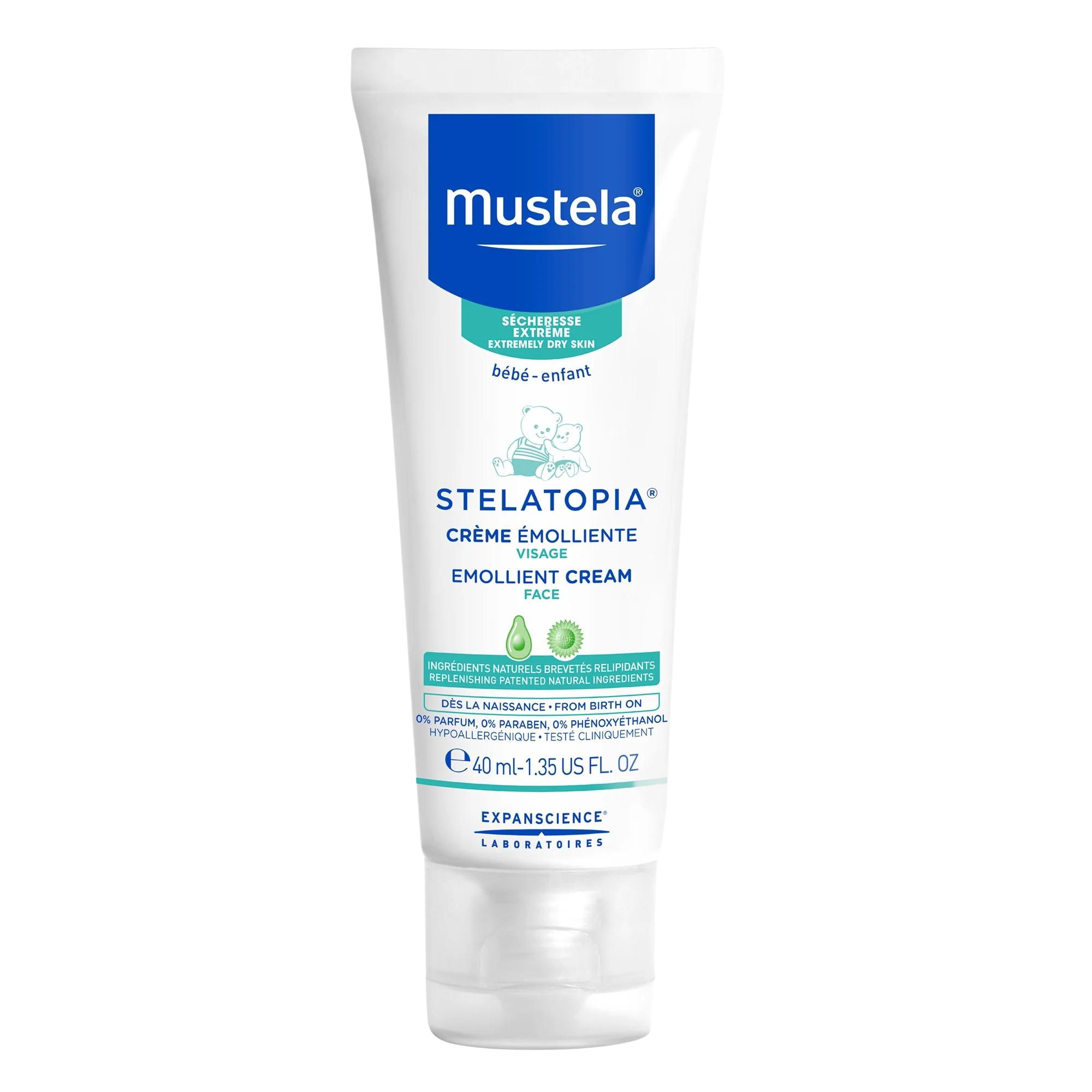 Mustela Stelatopia Baby Emollient Face Cream for Extremely Dry Skin, 1.35 fl oz