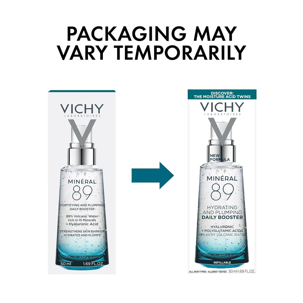 VICHY MINERAL 89 Hyaluronic Acid Face Serum 1.69oz - Imperfect Box