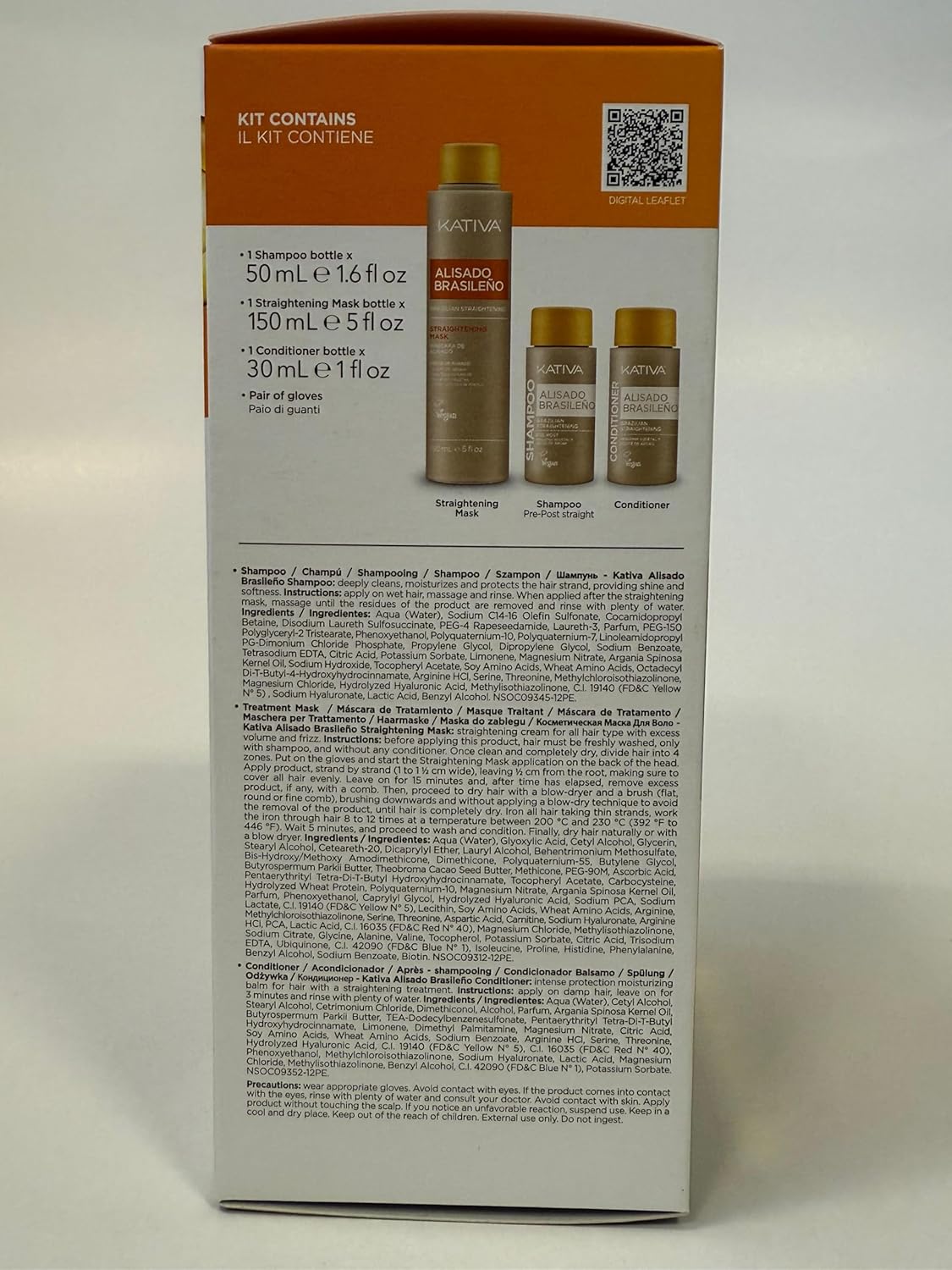 Kativa Brazilian Straightening Kit, 12 Weeks of Home Use Professional Straightening, with Organic Argan Oil, Shea Butter, Keratin & Amino Acids, for Straighter, Softer and Shinier Hair, All Hair Types