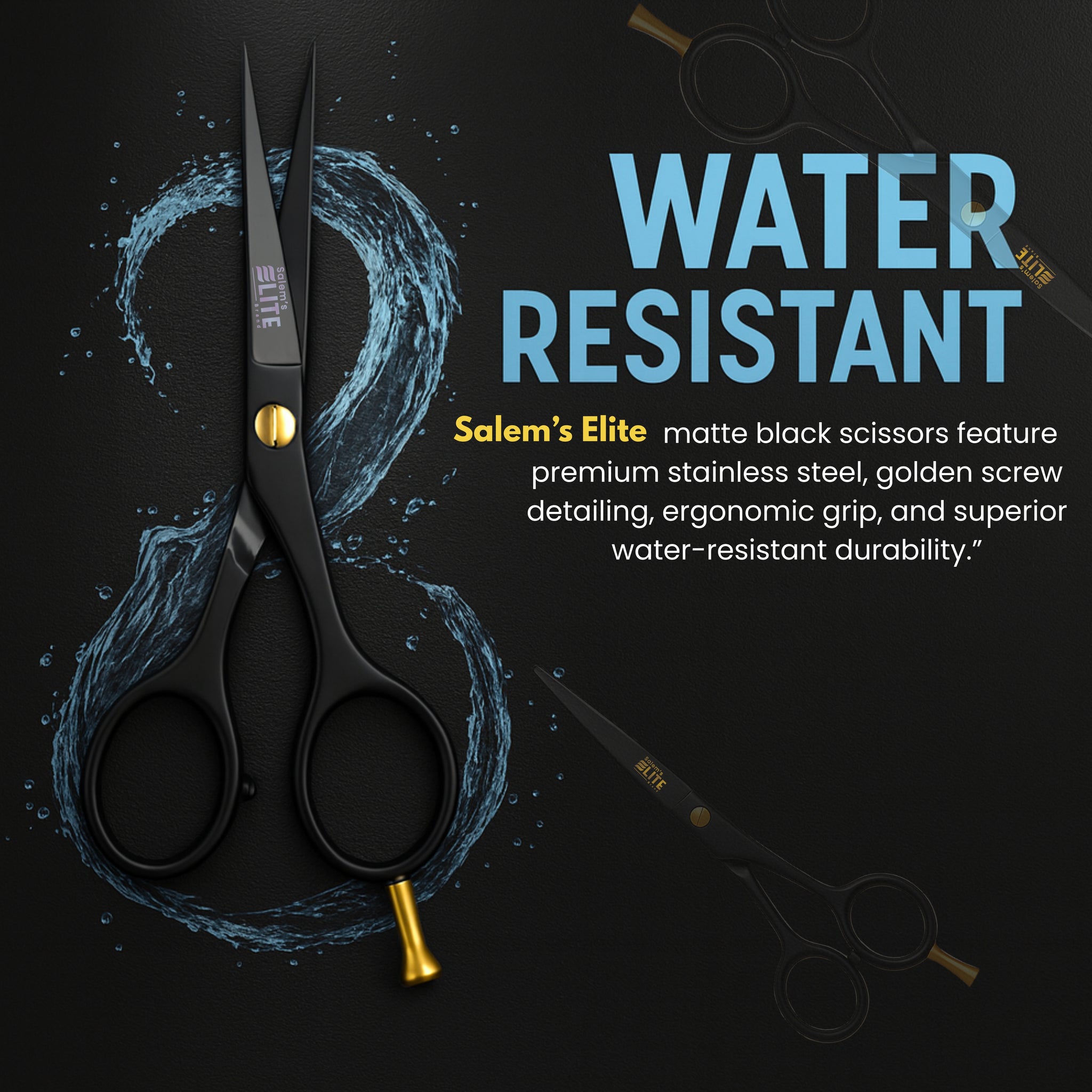 Salem's Elite Hair Cutting Barber Shears Scissors – 6.5 Inch Professional Hair Cutting Scissors for Men, Women, and Children– Premium High Carbon Stainless Steel