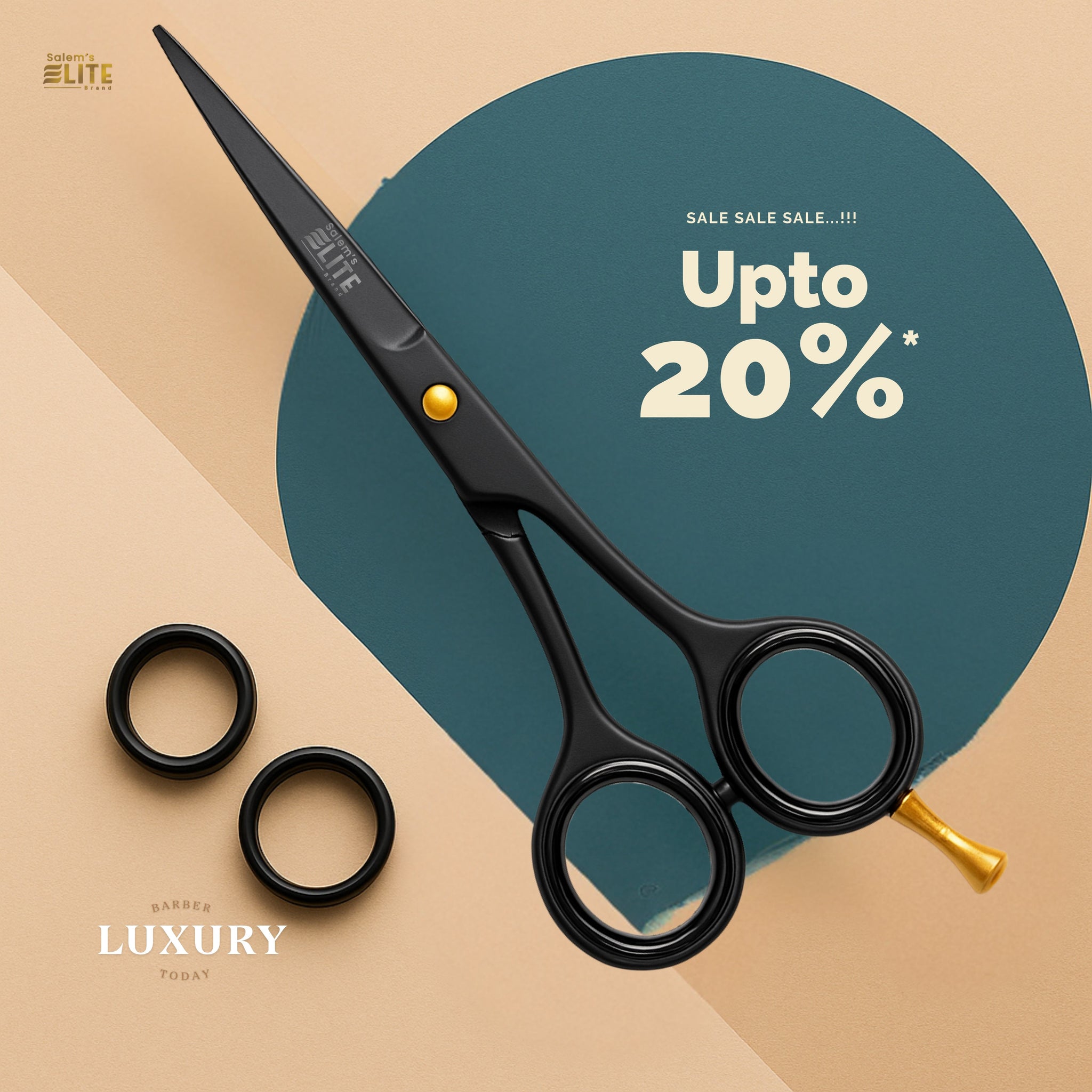 Salem's Elite Hair Cutting Barber Shears Scissors – 6.5 Inch Professional Hair Cutting Scissors for Men, Women, and Children– Premium High Carbon Stainless Steel