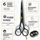Salem's Elite Hair Cutting Barber Shears Scissors – 6.5 Inch Professional Hair Cutting Scissors for Men, Women, and Children– Premium High Carbon Stainless Steel