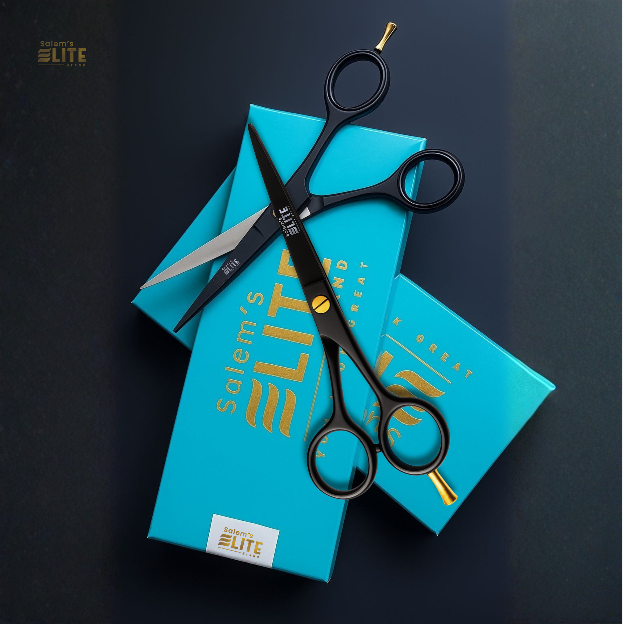 Salem's Elite Hair Cutting Barber Shears Scissors – 6.5 Inch Professional Hair Cutting Scissors for Men, Women, and Children– Premium High Carbon Stainless Steel