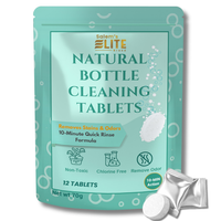 Salem’s Elite 12 Effervescent Water Bottle Cleaning Tablets | Tumbler Cleaning Tablets | Deodorizes & Removes Stains on Stainless Steel, Tumblers, Baby & Sports bottles