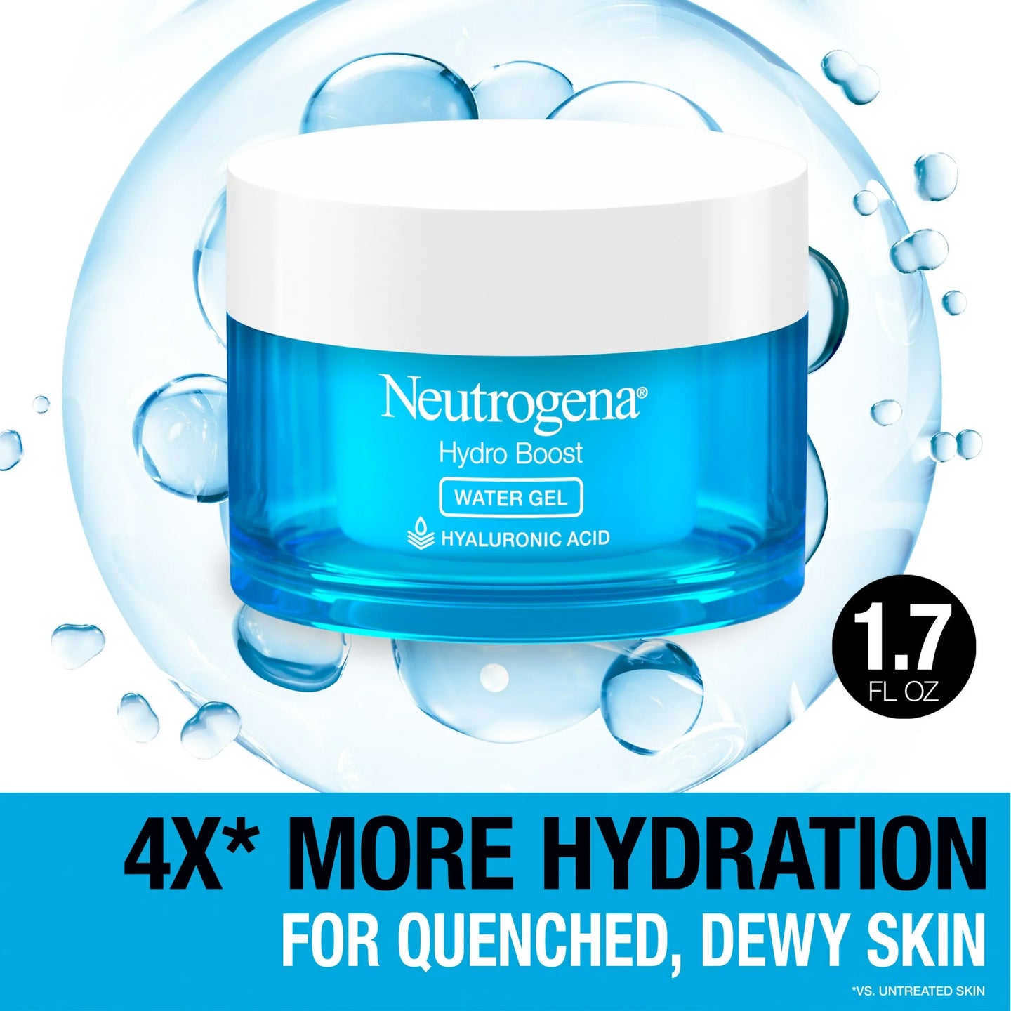 Neutrogena Hydro Boost Water Gel Face Moisturizer Lotion with Hyaluronic Acid, 1.7 oz