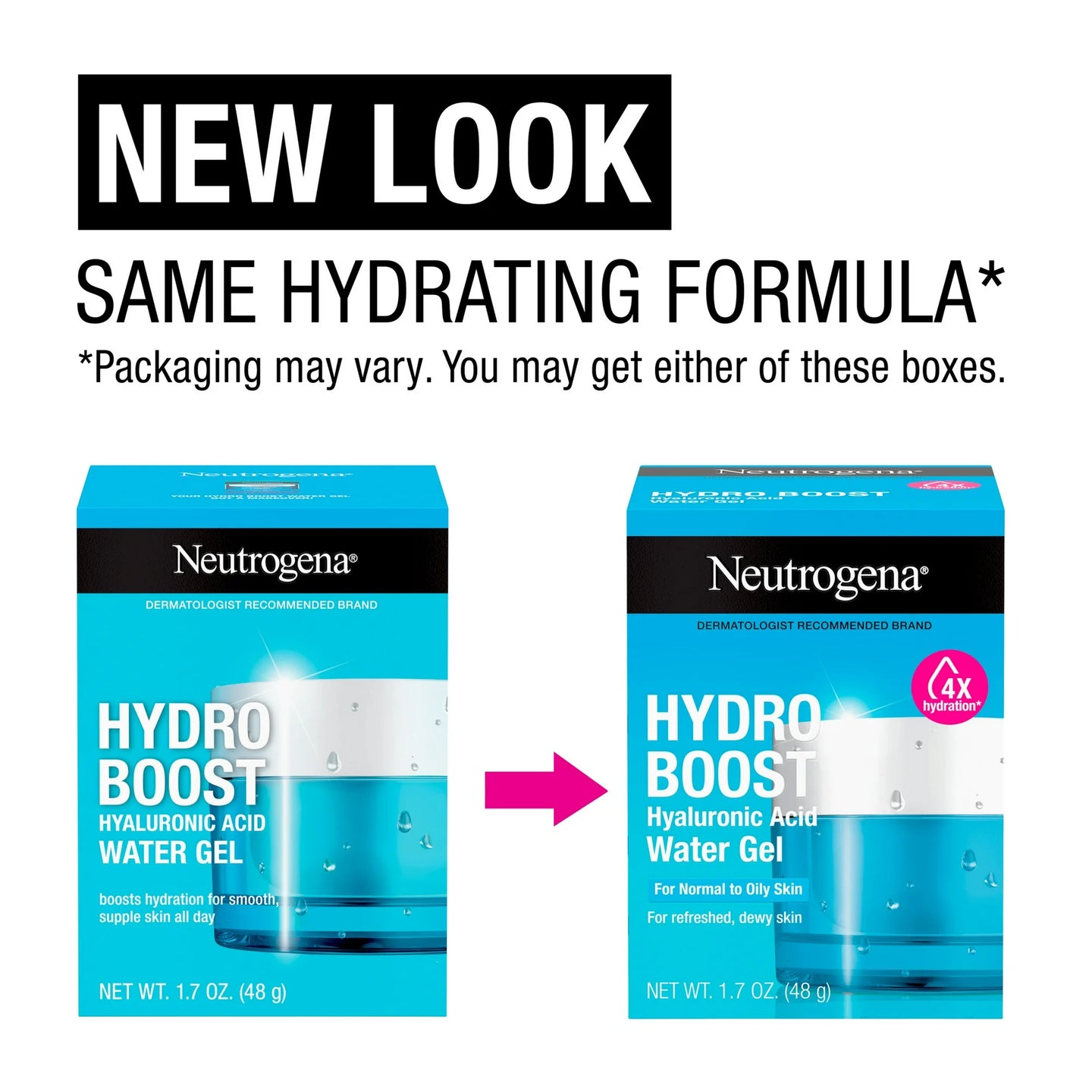 Neutrogena Hydro Boost Water Gel Face Moisturizer Lotion with Hyaluronic Acid, 1.7 oz