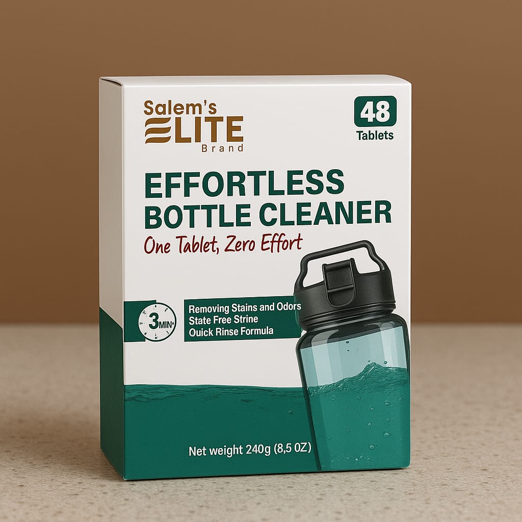 Salem's Elite Water Bottle Cleaning Tablets- Clean Stainless Steel, Tumblers, Thermos, Reusable Water Bottles, Baby Bottles and Sports Bottle 48 Effervescent Cleaner Tablets