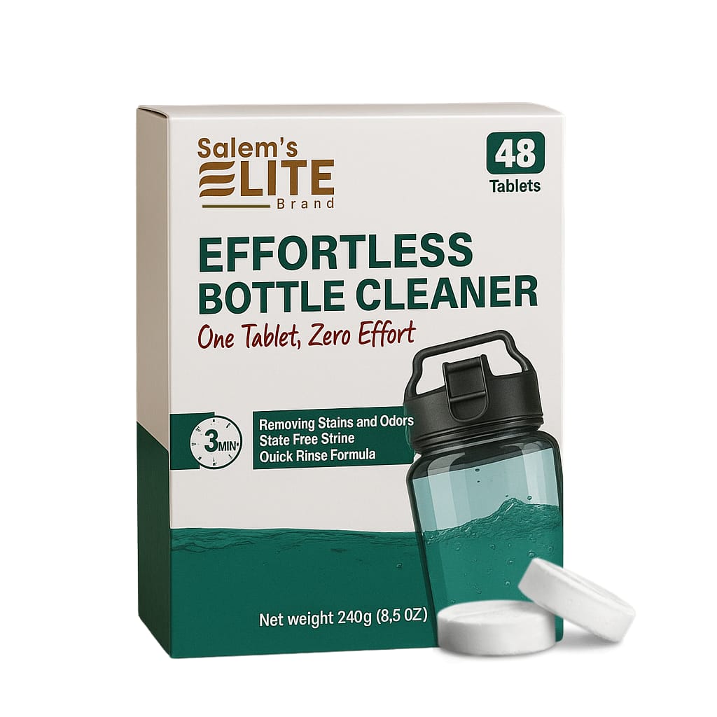 Salem's Elite Water Bottle Cleaning Tablets- Clean Stainless Steel, Tumblers, Thermos, Reusable Water Bottles, Baby Bottles and Sports Bottle 48 Effervescent Cleaner Tablets