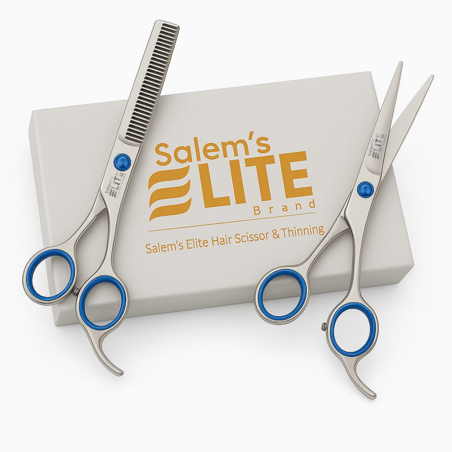 Salem’s Elite Professional Hair Cutting Scissors and Thinning Shears Set – 6.5” Stainless Steel
